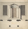 Design for a Doric Porch, Plan and Elevation, Robert Adam  British, Scottish, Pen and ink, brush and wash