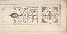 Design for a Ceiling in the Manner of Pergolesi, Anonymous, British, 18th century  British, Pen and ink, watercolor