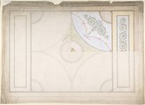 Ceiling Design, Anonymous, British, 19th century British, Pen and ink and watercolor