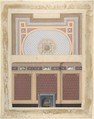 Design for Fireplace Wall and Ceiling, Anonymous, British, 19th century British, Watercolor, gouache and gold