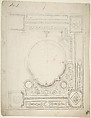 Design for Paneled Ceiling, Anonymous, British, 19th century, Graphite and pen