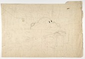 Ceiling Design, Anonymous, British, 19th century, Pen and ink and watercolor and gold