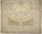 Ceiling Design, Half of a Circle, Anonymous, British, 19th century British, Watercolor with gold