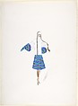 Design for a Hat and Coat in White with Fish Pattern on Skirt and Sleeve Borders for "Manhattan Mary," Majestic Theater, New York, Erté (Romain de Tirtoff) French, born Russia