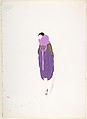 Design for a Purple Coat with Harem Skirt and Lavender Fur Trim for "Manhattan Mary," Majestic Theater, New York, Erté (Romain de Tirtoff)  French, born Russia