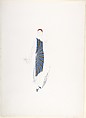 Design for Beaded Dress in Blue and Gold Panels Fanning Out from the Hip for "Manhattan Mary," Majestic Theater, New York, Erté (Romain de Tirtoff) French, born Russia, Gouache and metallic paint