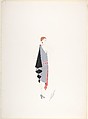 Design for "Robe-Manteau du Soir" (Robe) for "Manhattan Mary," Majestic Theater, New York, Erté (Romain de Tirtoff) French, born Russia, Gouache and metallic paint