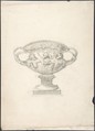 Vase, Anonymous, British, 19th century British, Pen and ink, brush and wash