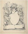 Design for an Armorial Escutcheon, Anonymous, British, 19th century British, Graphite
