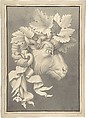 Decorative Ram's Head, Anonymous, British, 19th century British, Pen and ink, brush and wash