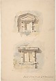 Rock Tombs at Telmissus, Anonymous, British, 19th century British, Pen and ink and watercolor