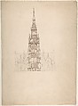 Design for a Church in the Decorated Style, Perspective, Anonymous, British, 19th century  British, Pen and ink and graphite