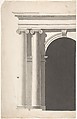 Architectural Portal with Paired Planking Ionic Columns (only left-hand columns and part of arched opening shown), Anonymous, British, late 18th–early 19th century  British, Pen and black ink, brush and gray wash