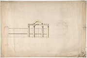 Design for a Greek Revival Entrance Screen, Elevation, Anonymous, British, early 19th century  British, Pen and ink, brush and wash, watercolor