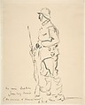 French Soldier, Jean-Louis Forain (French, Reims 1852–1931 Paris), Conté crayon