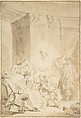 The Husband-Confessor, Jean Honoré Fragonard (French, Grasse 1732–1806 Paris), Brush and brown wash over light black chalk underdrawing