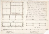 Design for a Wood Desk and Shelves, Anonymous, British, 19th century British, Pen and brown ink