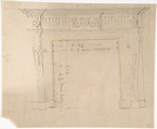 Design for a Fireplace, Anonymous, British, 19th century British, Graphite