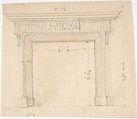 Design for a Fireplace, Anonymous, British, 19th century British, Pen and ink and watercolor