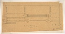Design for Sliding Doors and Mirrors, Anonymous, British, 19th century British, Pen and ink