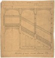 Staircase Lobby Design, Anonymous, British, 19th century British, Pen and ink