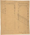 Elevation of Staircase Wall, Anonymous, British, 19th century British, Pen and ink