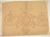 Scrolled Ornament Design, Anonymous, British, 19th century British, Pen and ink