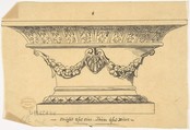 Classical pedestal, Anonymous, British, 19th century British, Pen and ink