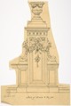 Carved Pedestal Supporting a Vase, Anonymous, British, 19th century British, Pen and ink