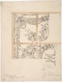 Design for Ornamental Glass, for 2 Prate Street, Camden Town, London, Anonymous, British, 19th century  British, Pen and ink and watercolor