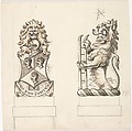 Design for Heraldic Ornament, Anonymous, British, 19th century  British, Pen and ink, brush and wash