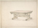 Design for a Renaissance Style Table, Anonymous, British, 19th century  British, Graphite and watercolor