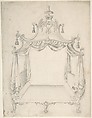 Design for a Four-poster Bed with Hangings, Anonymous, British, 18th century  British, Graphite