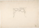 Table Design with Bacchus and Boar's Head, and Alternate Design, Anonymous, British, 19th century  British, Graphite