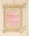 Cabinet Design, Anonymous, British, 19th century British, Pen and ink and watercolor