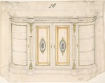 Cabinet Design, Anonymous, British, 19th century British, Pen and ink and watercolor