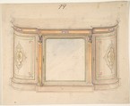 Cabinet Design, Anonymous, British, 19th century British, Pen and ink and watercolor over graphite