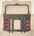 Cabinet Design, Anonymous, British, 19th century British, Pen and ink and watercolor