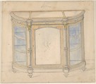 Cabinet Design, Anonymous, British, 19th century British, Graphite and watercolor