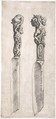 Design for Two Knife Handles, Cherubino Alberti (Zaccaria Mattia) (Italian, Borgo Sansepolcro 1553–1615 Rome), Engraving