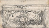 Design for a Snuff-Box, Hubert François Gravelot (French, Paris 1699–1773 Paris), Pen and black ink, brush and gray wash, over graphite underdrawing