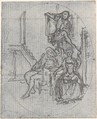 Design for a Book Illustration [?], Hubert François Gravelot (French, Paris 1699–1773 Paris), Pen and gray ink with graphite