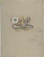 Jewelry Design, Eugène-Samuel Grasset (French, born Switzerland, Lausanne 1841–1917 Paris), Purple, green and white gold watercolor