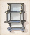 Design for Hanging Shelves, Anonymous, British, 19th century British, Pen and ink, watercolor and gouache (bodycolor)