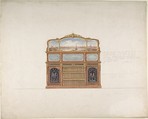 Design for a Cabinet, Anonymous, British, 19th century British, Pen and ink, watercolor and gouache (bodycolor)