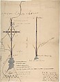 Design for a Cross Supported by Lead Roof Cap, for Belleaw Church, Richardson Ellson & Co., Pen and ink, brush and wash and watercolor