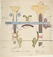 Design for Top Portion of a Gate, Full-Size, Richardson Ellson & Co., Pen and ink, brush and wash and watercolor