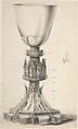 Chalice adorned with Saints, BIshops and Kings, Anonymous, British, 19th century  British, Pen and ink, brush and wash, over graphite