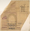 Design for Church Porch and Gates, Richardson Ellson & Co., Pen and ink and watercolor