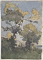 Landscape, Henri-Joseph Harpignies (French, Valenciennes 1819–1916 Saint-Privé), Watercolor, graphite